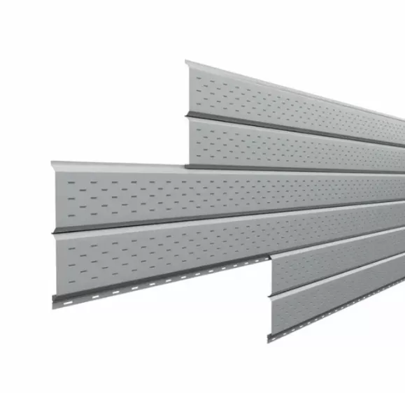 Софит Lбрус-15x240 перфорированный Металл Профиль Norman 0,5 RAL 7004