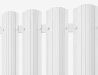 Штакетник R-образный (полукруглый) фигурный MetallStone ПЭ 0,5 b=100 RAL 9003
